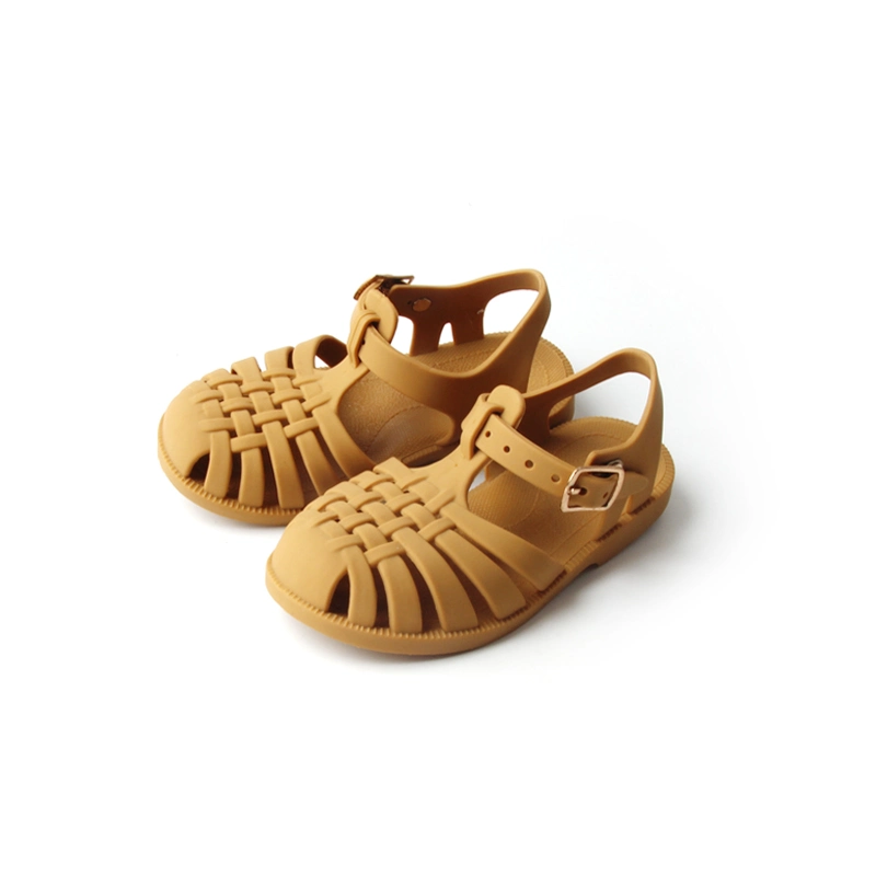 Sample Customization Mustard Jelly Shoes Welly Beach Jelly Sandal for Children