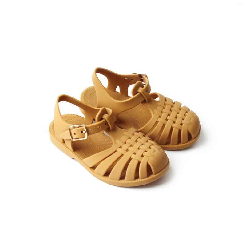 Sample Customization Mustard Jelly Shoes Welly Beach Jelly Sandal for Children