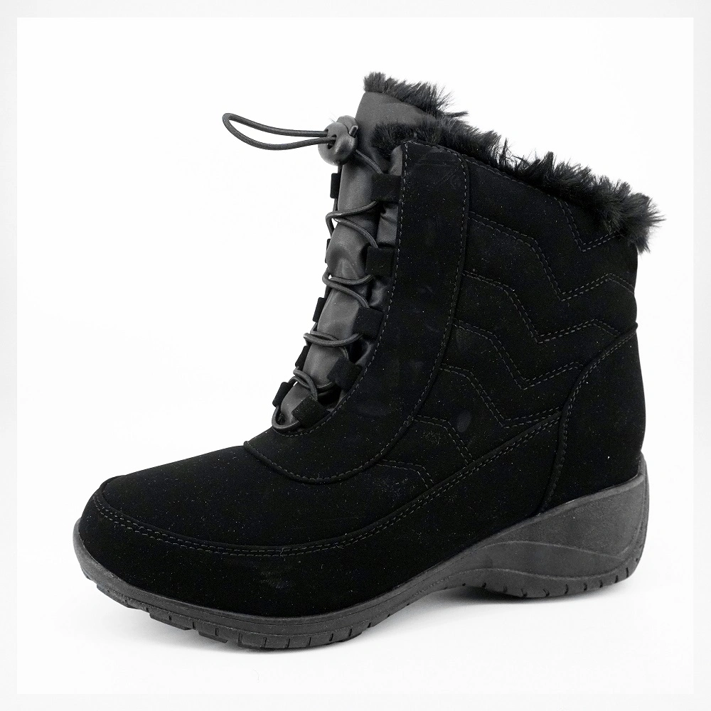 Wholesale Waterproof Trendy Winter Outdoor Warm Ankle Boots Fur Lining Lace up Anti-Slip Boots