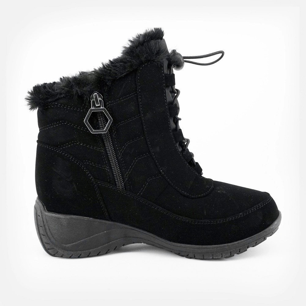 Wholesale Waterproof Trendy Winter Outdoor Warm Ankle Boots Fur Lining Lace up Anti-Slip Boots